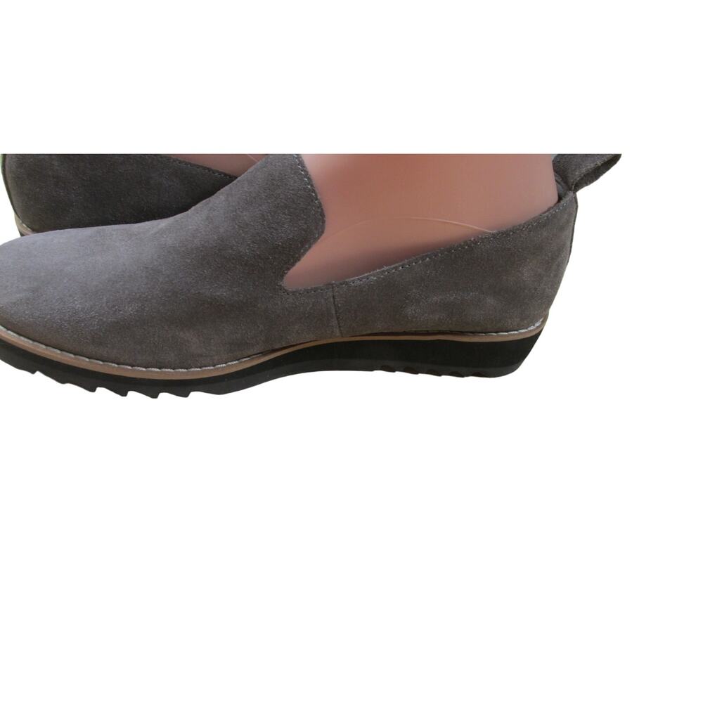 Eileen Fisher Gray Suede Slip On Platform Loafer Size 7 Pull Tab Round Toe NWOB - Picture 7 of 10